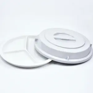2029-0-2 EURO-Teller-Cloche - rund - 240 mm -  - grau - Polybutylenterephthalat (PBT)