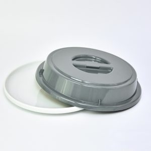 2029-1-1 EURO plate cloche - round - 240 mm -  - dark grey - Polybutylene terephthalate (PBT)