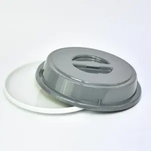2029-1-1 EURO-Teller-Cloche - rund - 240 mm -  - dunkelgrau - Polybutylenterephthalat (PBT)