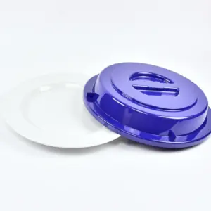 2029-2-8 EURO-Teller-Cloche - rund - 250 mm -  - blau - Polybutylenterephthalat (PBT)
